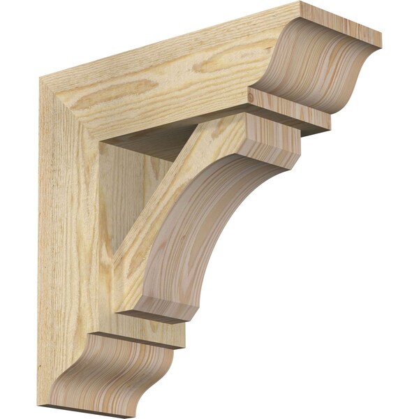 Ekena Millwork Legacy Traditional Rough Sawn Bracket w/ Offset Brace, Douglas Fir, 6"W x 16"D x 16"H BKT0604X16X16LEC01RDF - main